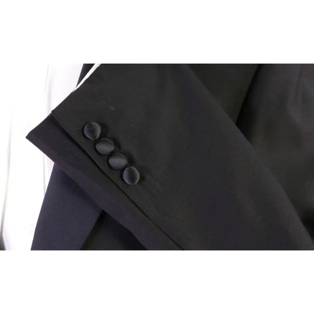 Jos A Bank Signature Black 1-Btn Notch Lapel Tuxedo Formal Wedding Suit 41R 42R
